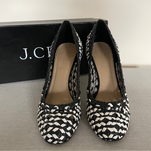 Woven Black and White J.Crew Mona Dreamweaver Stilettos - Picture 7 of 8